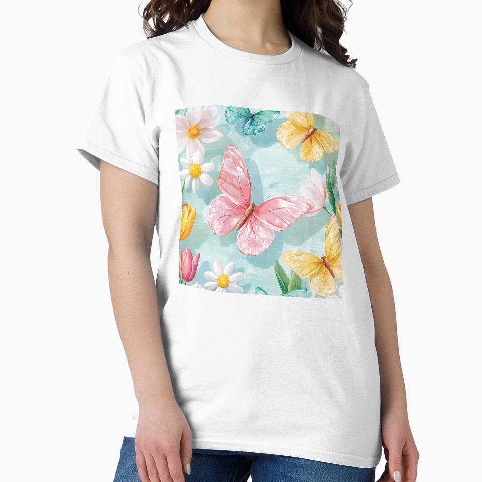Pretty Pastel colourful Butterflies & Florals Watercolor by ScorpioSunStudio