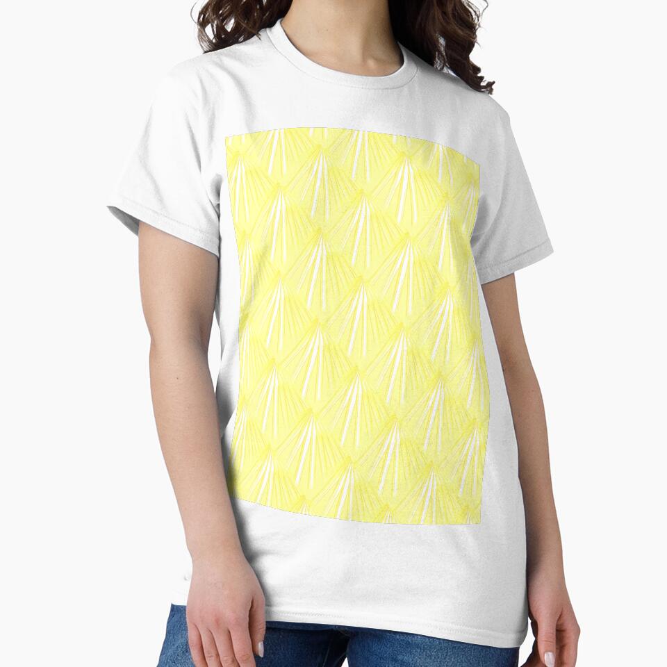 Art Deco Tropical Beach Palm Vacation Vector Yellow Tones by taiche