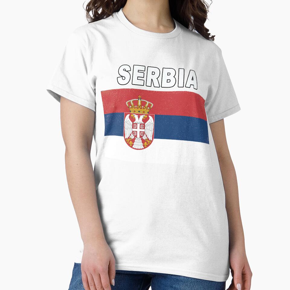 Serbia National Sports Design - Distressed Srbija Flag by merchhost