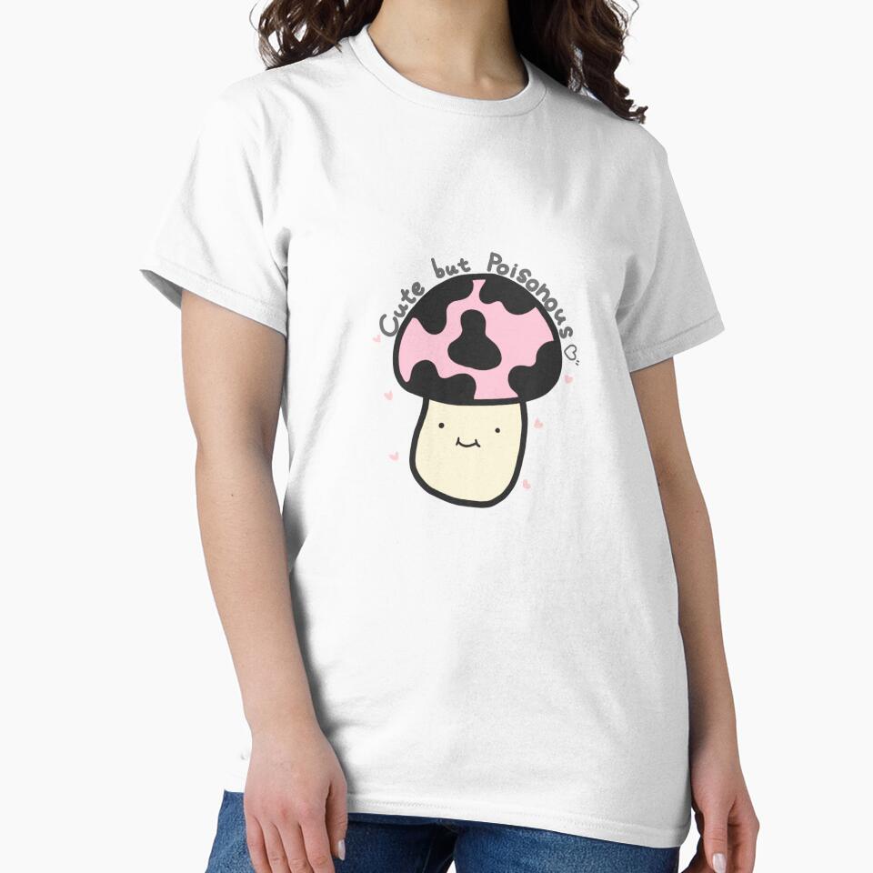 Cute but Poisonous Mushrooms Kawaii Pink Anime Harajuku Cottagecore Forest Minimal Art by Marinaaa010