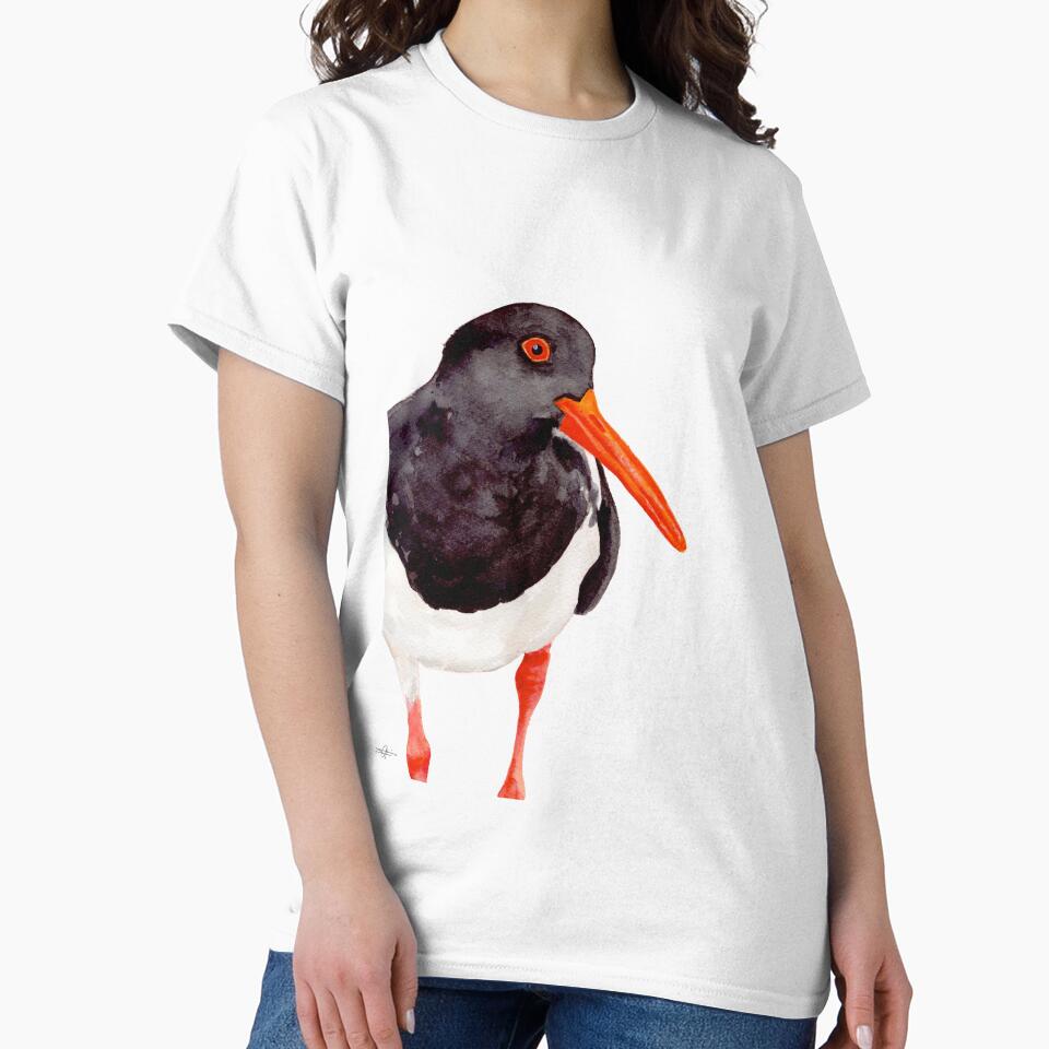 Eurasian Oystercatcher bird watercolour painting by art-elodie-g