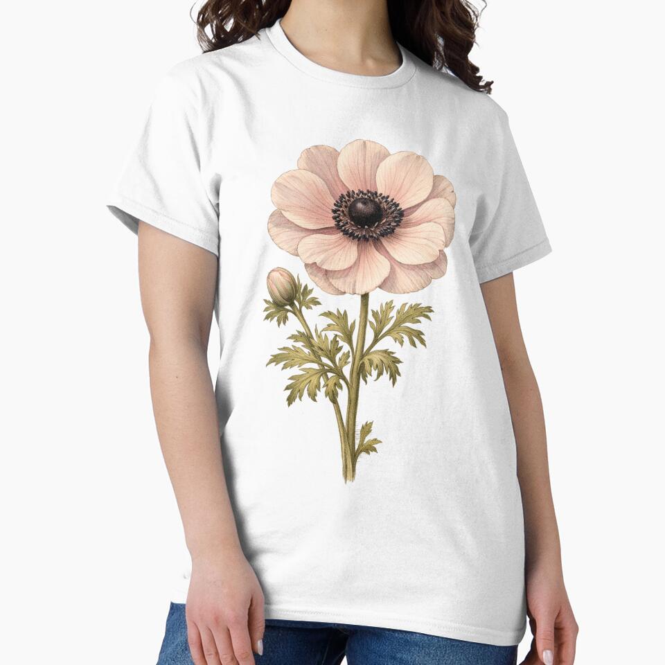 Vintage Anemone Coronaria Botanical Illustration - Antique Anemone Flower Print by Darlin8888
