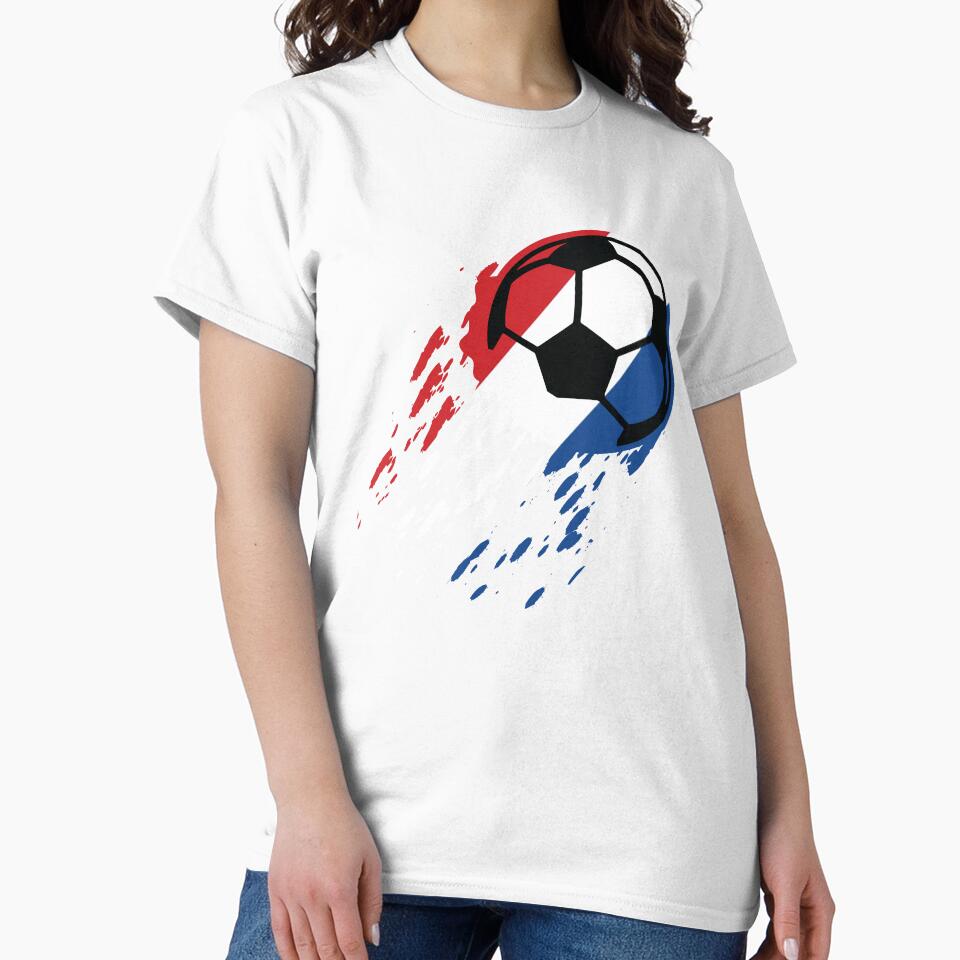 The Netherlands Soccer Flag Pride Football with Paint Splatter Effect by Shiraufa