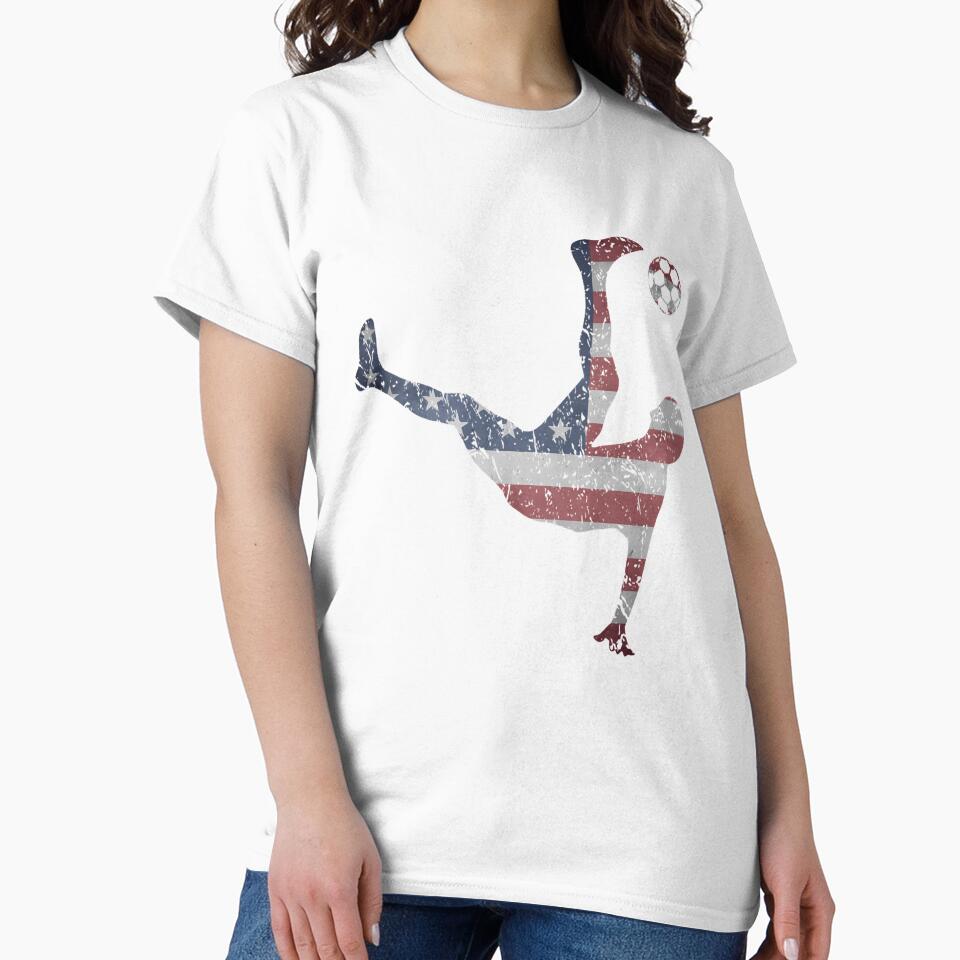 Us National Team Bicycle Kick American Flag Soccer by geofretread