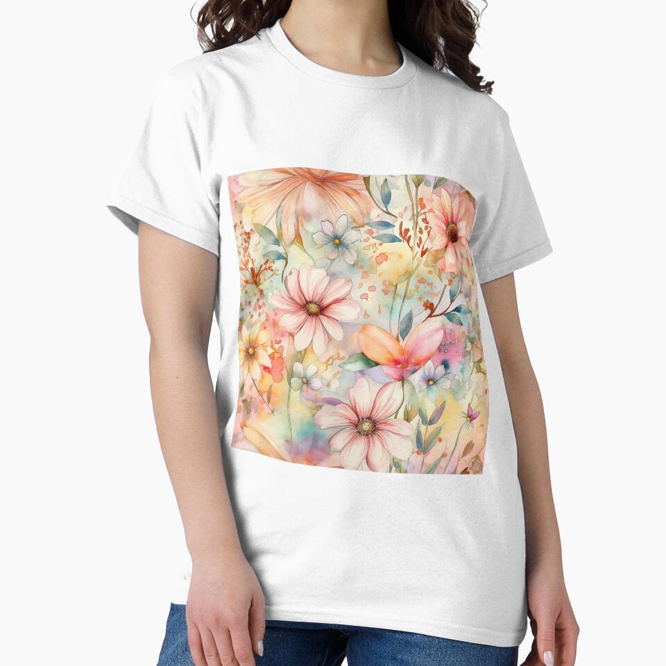 Springtime Floral Blooms: Watercolor Floral Seamless Pattern for DIY Crafts and Home Decor by Shadi Rosenow