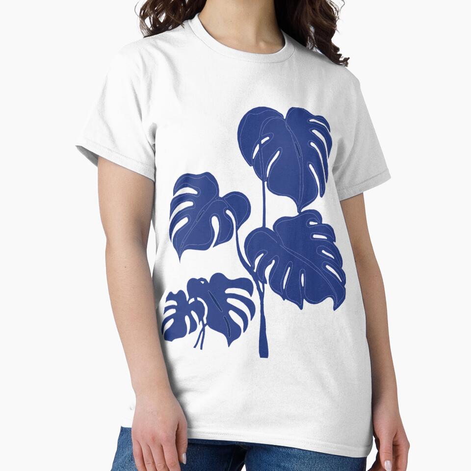 Blue Monstera Swiss Cheese Plant Cut Out Style v2 by taiche