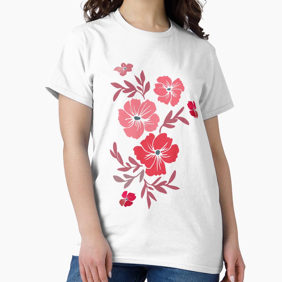 Red And Pink Hand Drawn Floral Pattern by mariamsol
