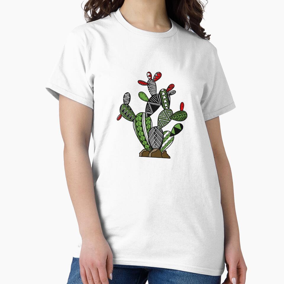 Light Green Tribal Prickly Pear Cactus by Steeb757