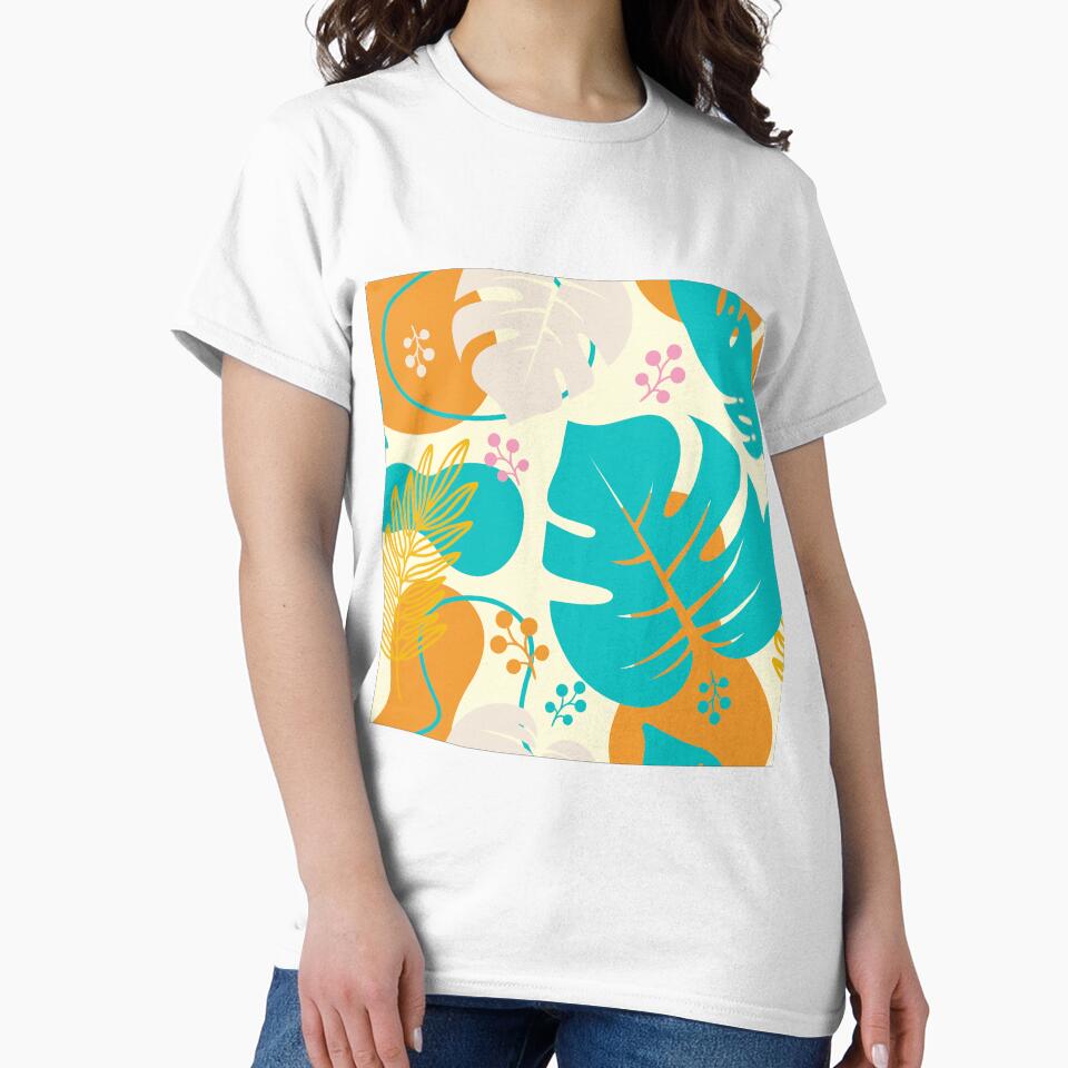 Tropical Cartoon Leaves And Floral Pattern by MakeitMelo