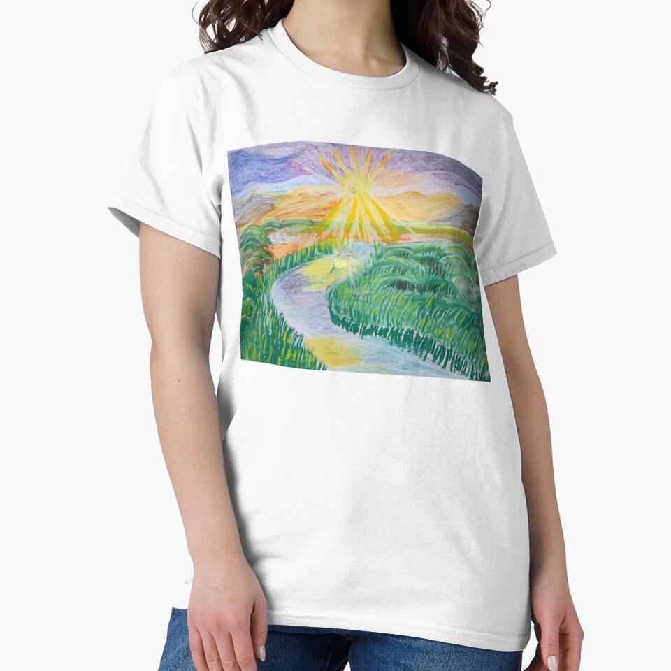 Sun Over Landscape With River by pinkyjainpan
