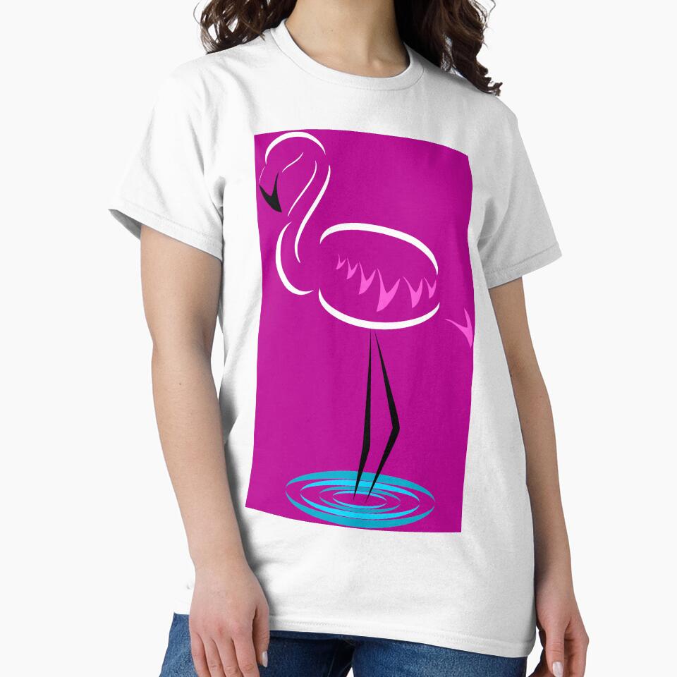 White Flamingo (Dark Pink Background) by Risa-C