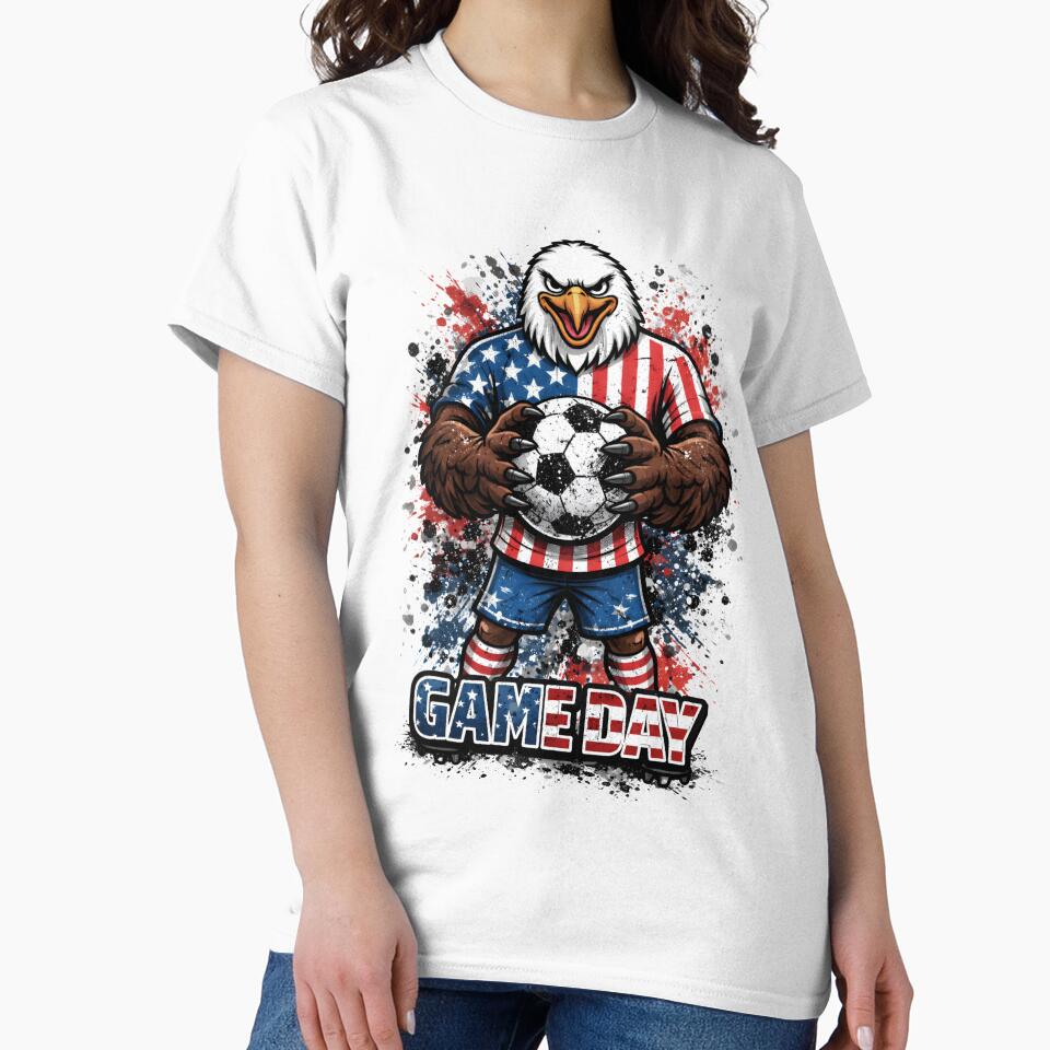 Patriotic USA Eagle Soccer Mascot Game day Sports Eagle by MuniraWearify