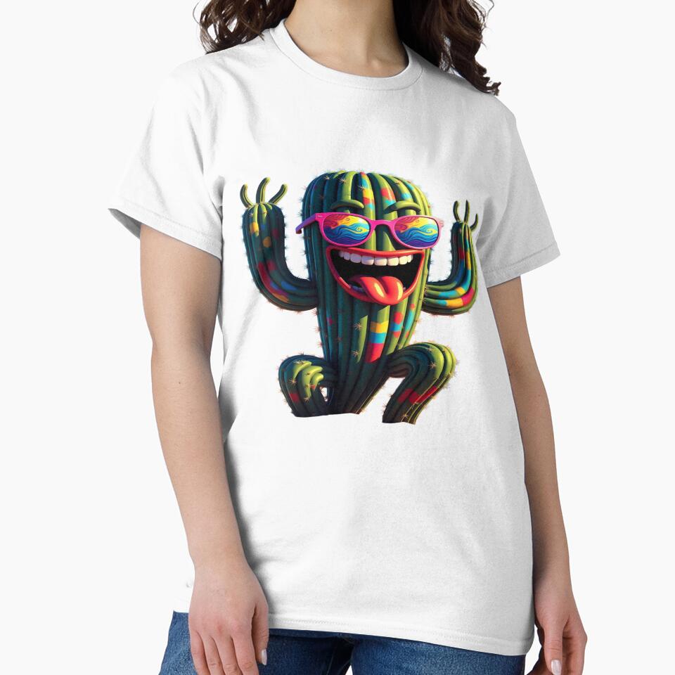 Cool Psychedelic Cactus Coachella Vibes – Funnyzy Festival Desert Graphic T-Shirt & Sticker by Sushikidsntod
