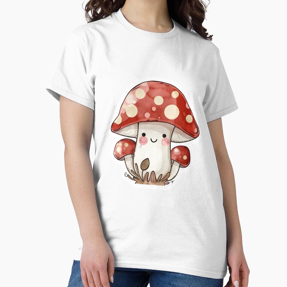 Cute Mushroom Sticker – Kawaii Smiling Toadstool | Cottagecore Aesthetic & Funny Mushroom Art by zevorgue