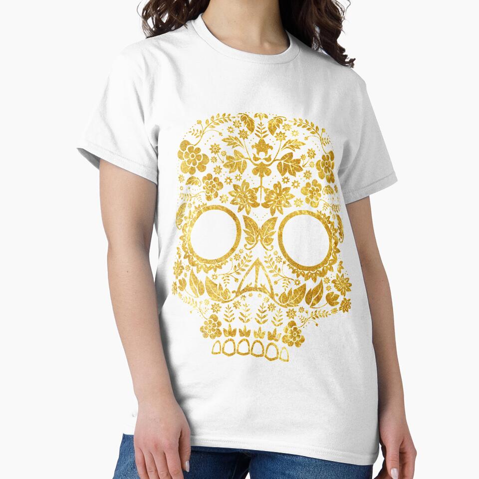 Gold Floral Skull Head by Alladin7