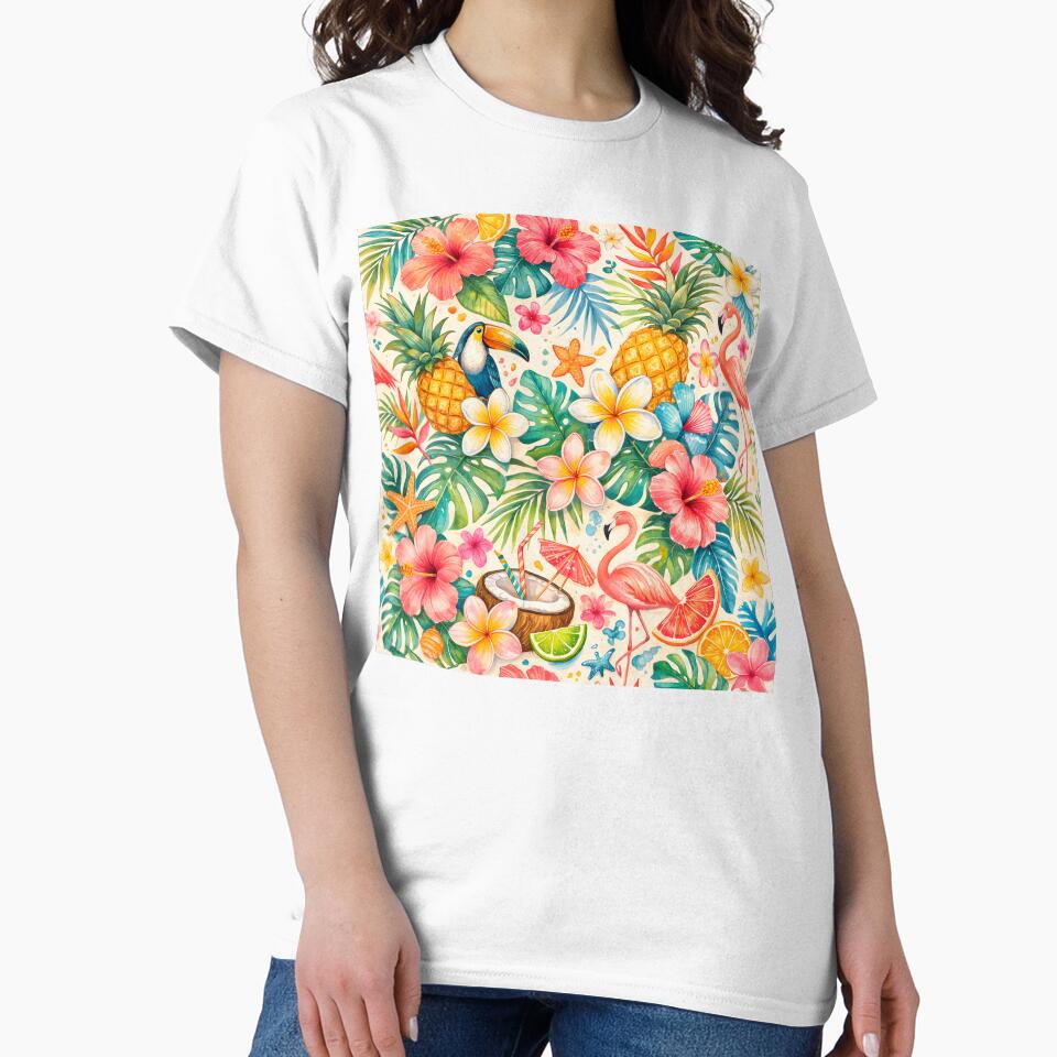 Tropical Floral Pattern Summer Beach Vibes by NatureSight