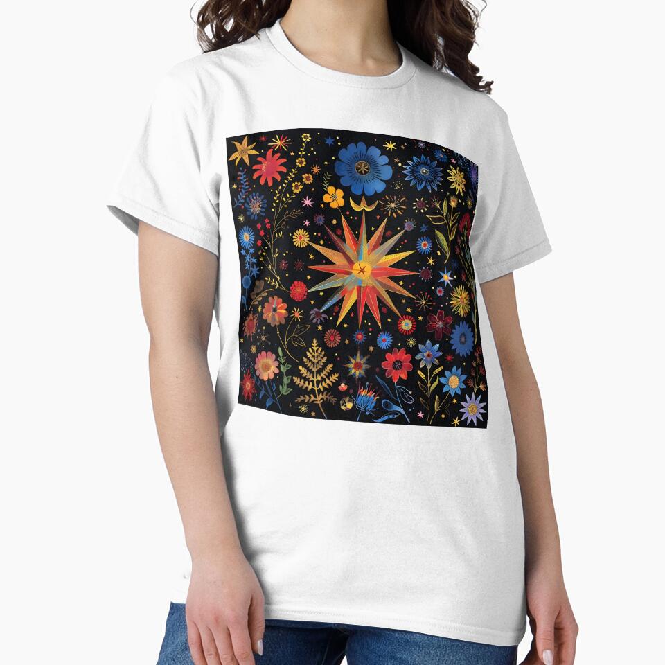 colorful botanical cosmos print by dcrc