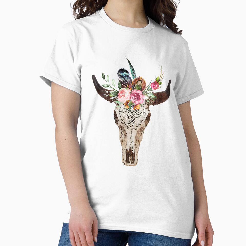 Bull Floral, Skull Floral, Boho Floral by Khalu