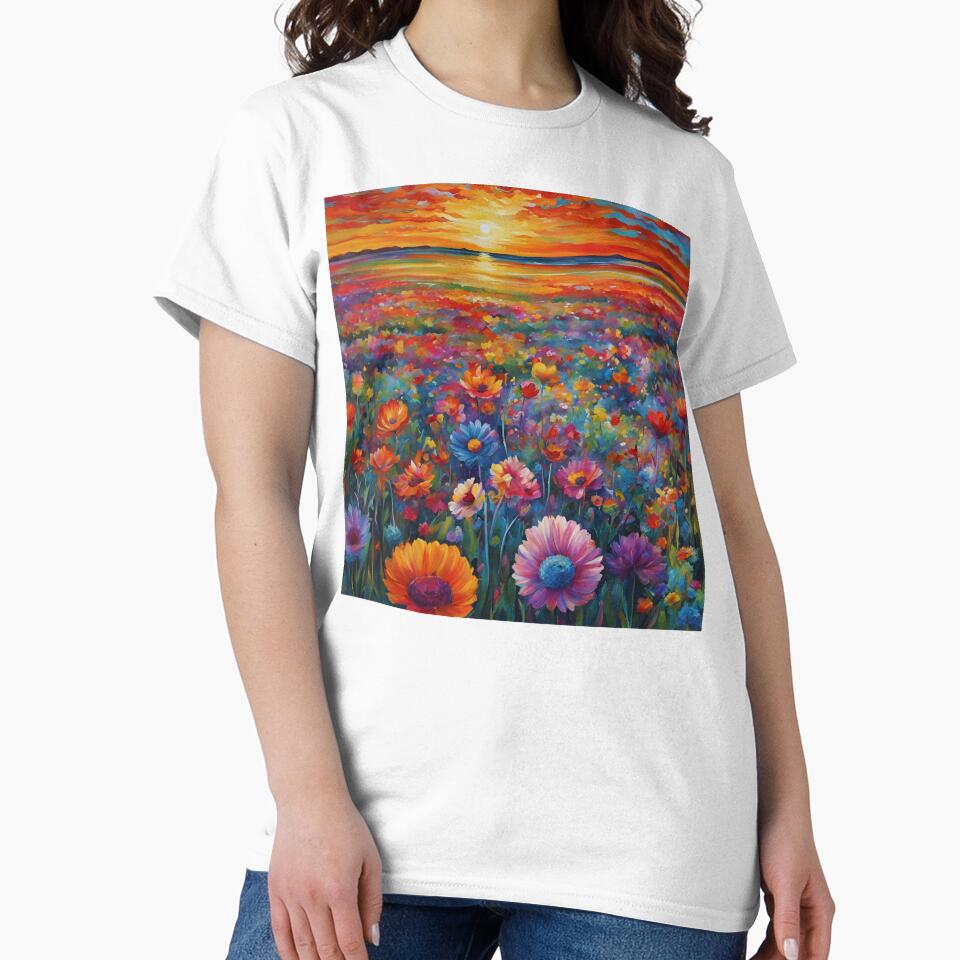 Watercolor Sunset Meadow by FitEnvy