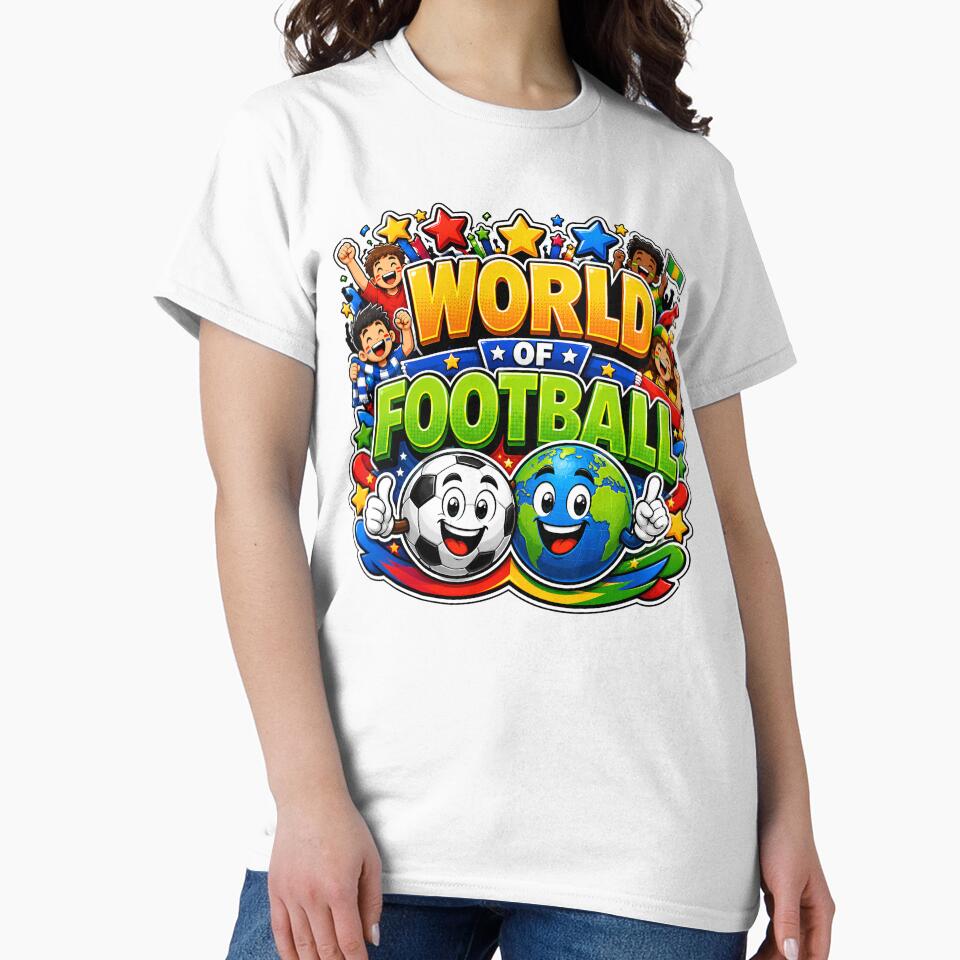 World of Football Cartoon Sticker | Cute Soccer Ball & Globe Mascot Sports Design by M.Store