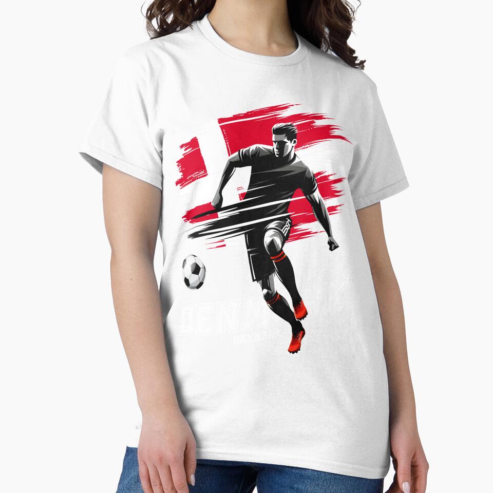 Football Soccer Denmark Danish Flag Banner Player Grunge by Infinitee8hirts