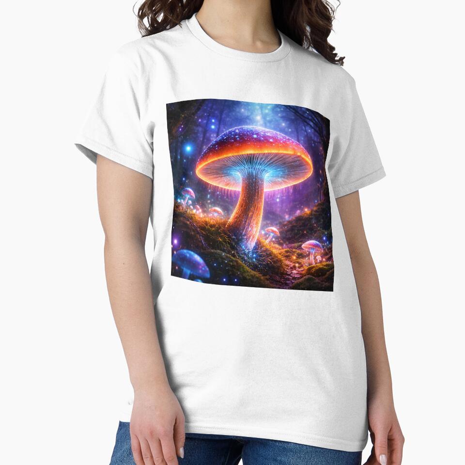 Glowing Psychedelic Mushroom Cosmic Illustration by ImaginingNebulae
