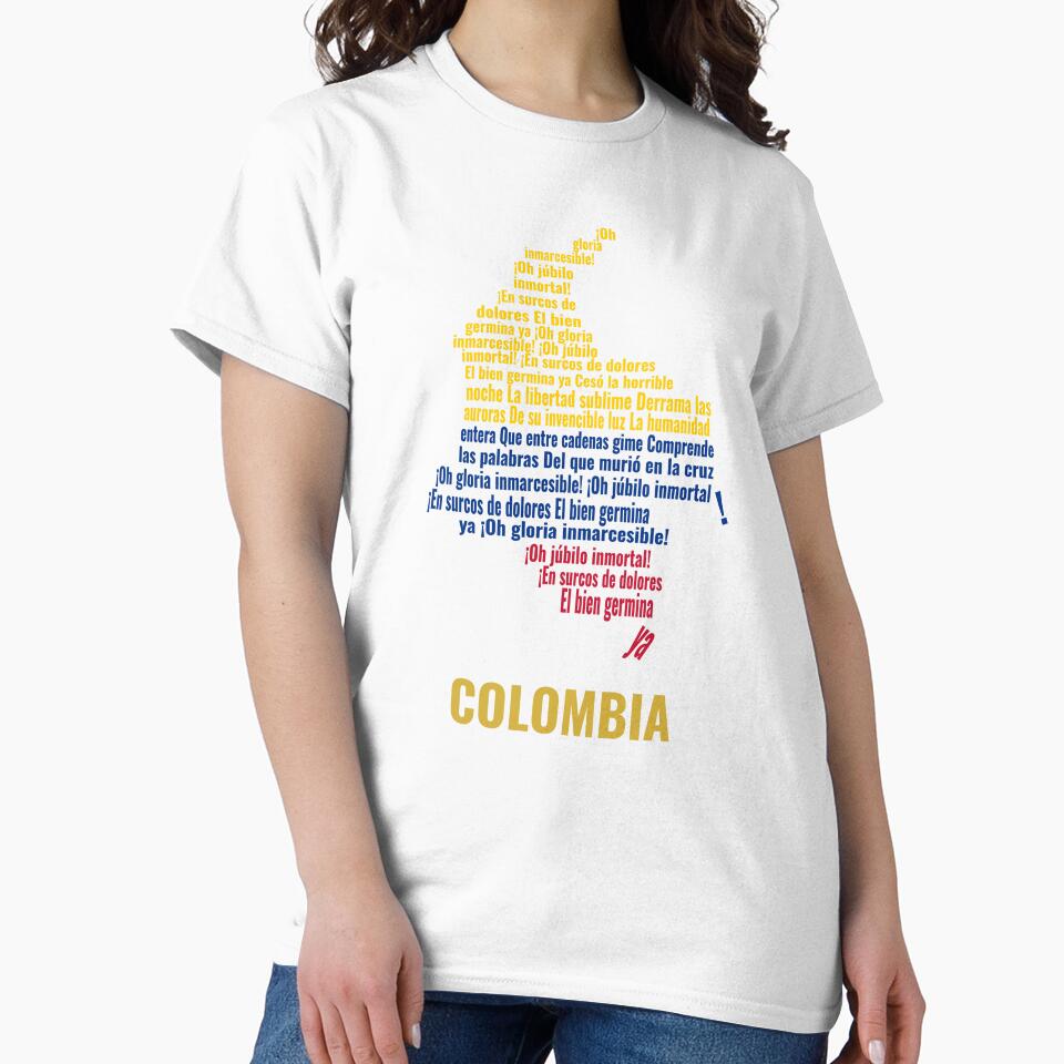 Map of Colombia with National Anthem - Typographic Art by JR78