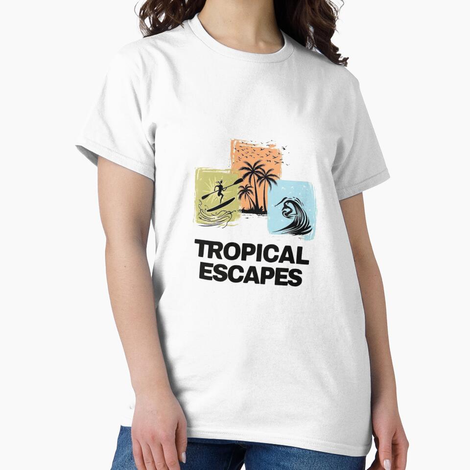 "Vibrant Tropical Illustration with Whimsical Black Silhouettes – Exotic and Artistic Design" by IINSPIRA