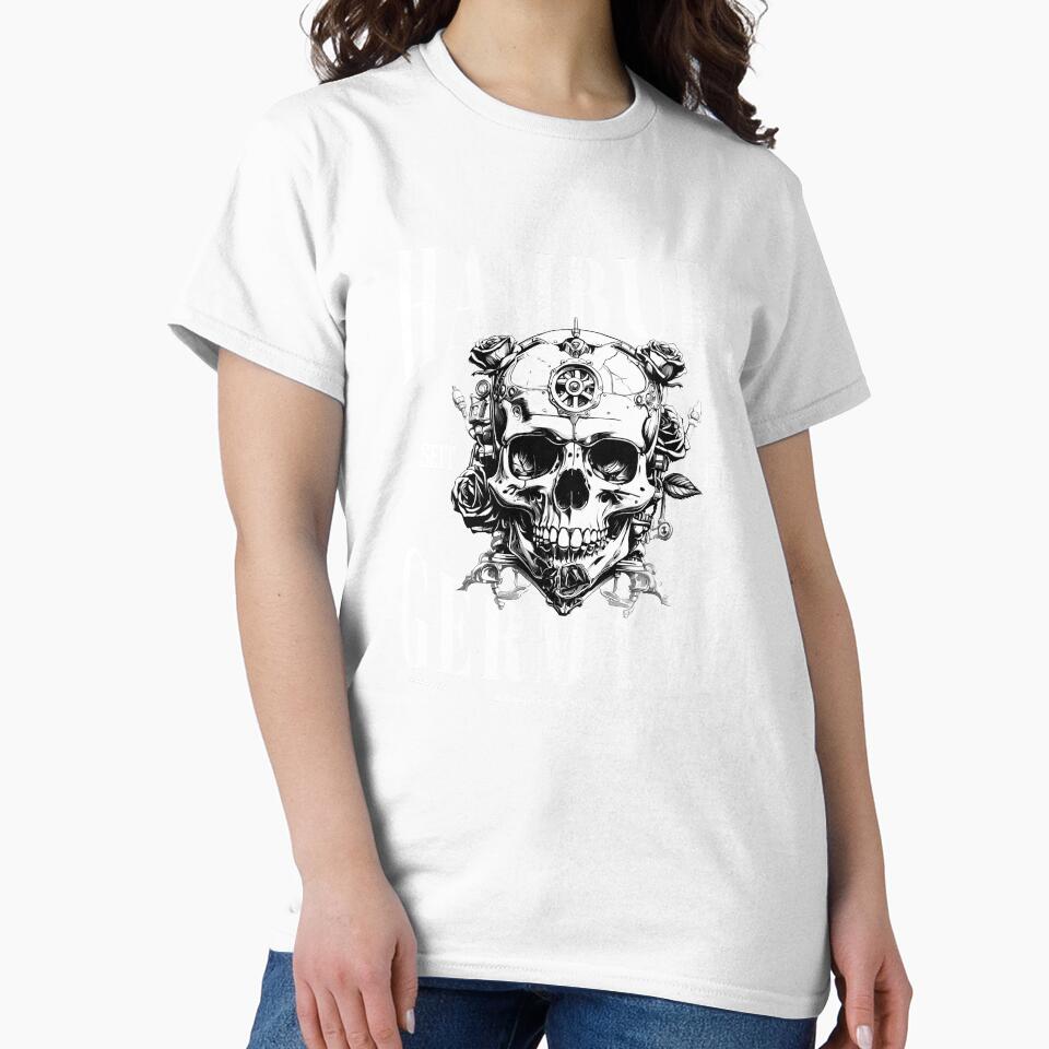 Hamburg Germany lettering with skull by Ecmoprints