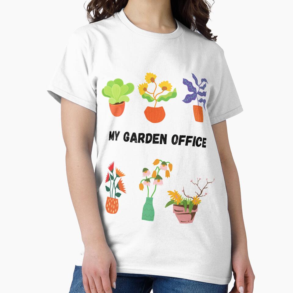 Potted Botanical Floral Flower in for my Garden Office by Hinny8