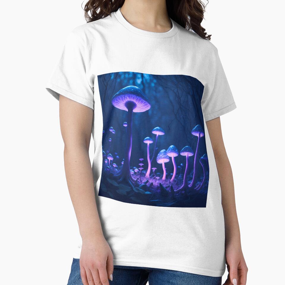 Magic Mushroom Forest Mid Night Glow - Mushrooms by internlvisions