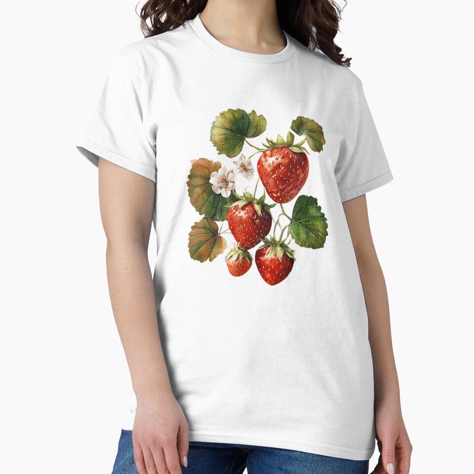 Vintage Strawberry Botanical Print by Heather Renees Designs