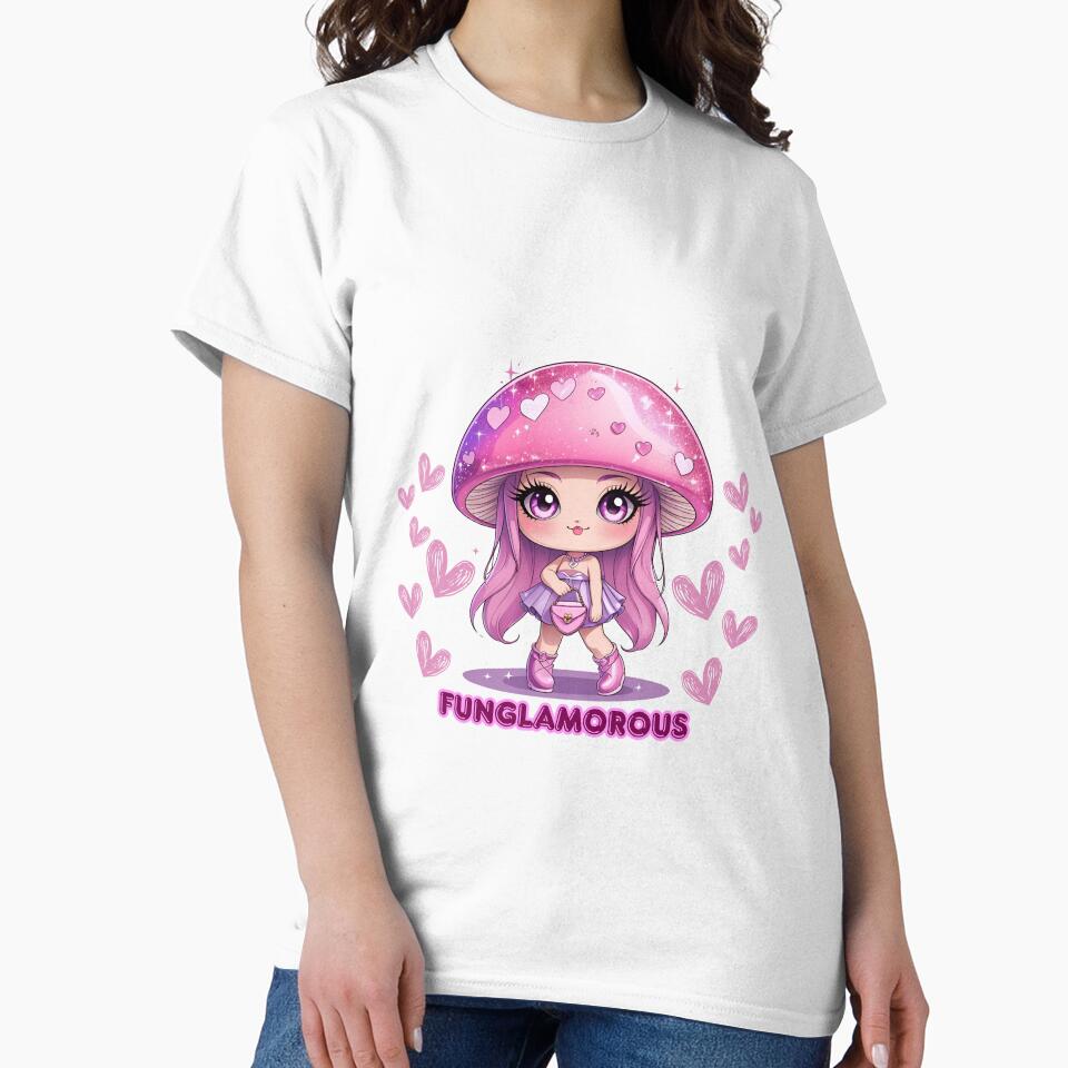 Funglamorous – Glam Mushroom Babe Sticker in Kawaii Style by modishwelt