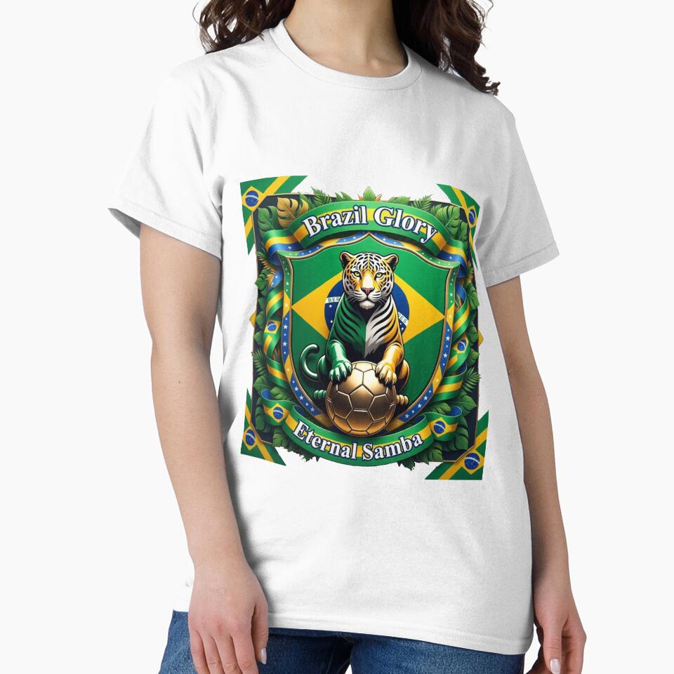 Jaguar Glory Brazil Tee, Eternal Rhythm Jaguar Drinkware, Flag Pride Crest Souvenir Gift by YMLux
