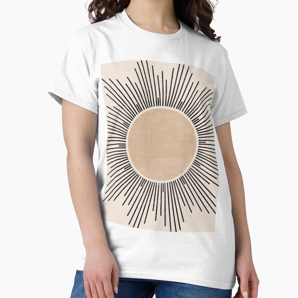 Geometric Sun in Black and Beige by ArticraftShop