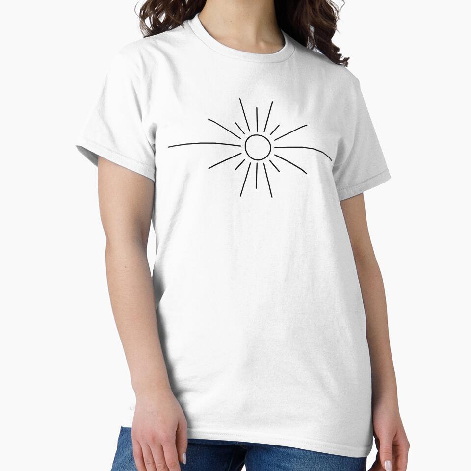 Minimalist Sun (Black - Large) – Radiant Line Art Design by TummysEmporium