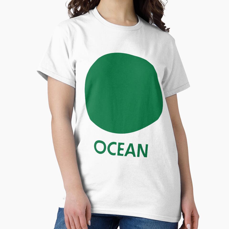 Ocean - Green - Classic Tshirt - Crewneck tee, Ocean life, Diver, Swimmer, Water Baby, Organic, bold graphics by These-Things