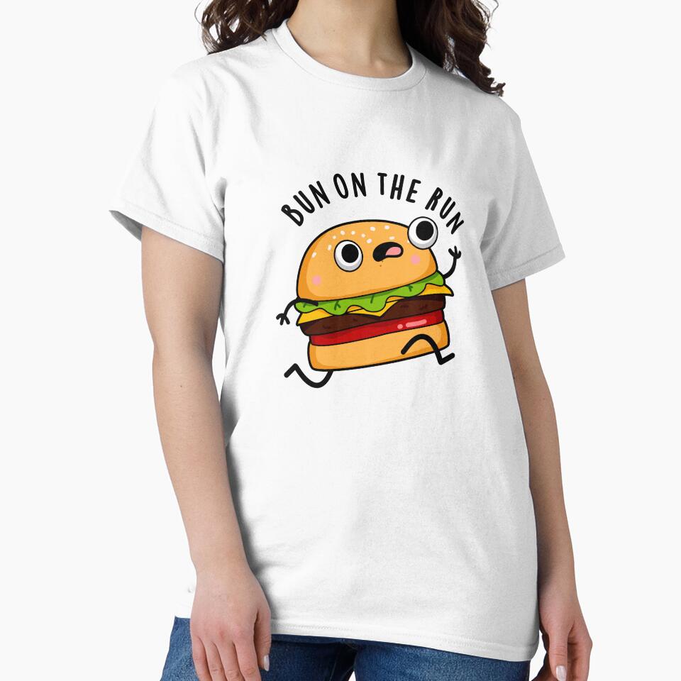 Bun On The Run Funny Burger Puns by punnybone