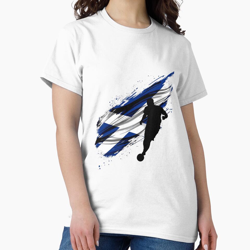 Dynamic Scotland Soccer Player Silhouette Saltire Art by PMTaurus