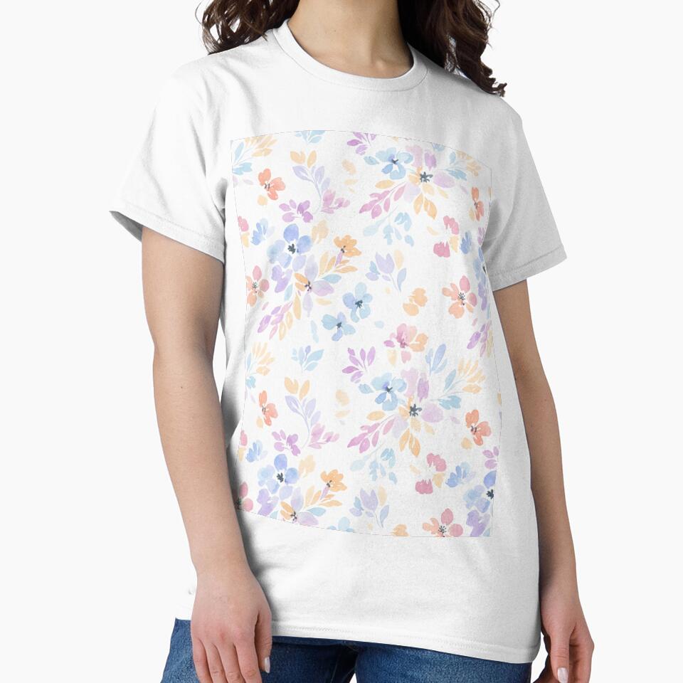 Pastel Watercolor Floral Seamless Pattern - Soft Spring Flowers by FashioonTrends