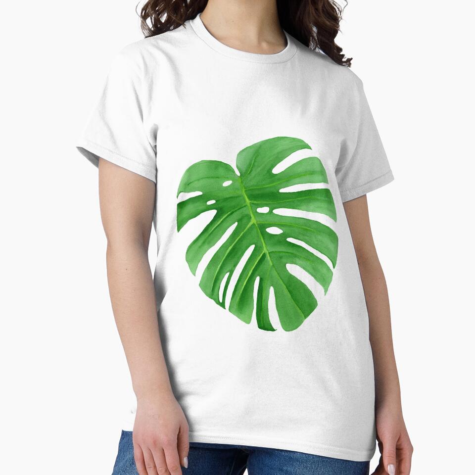 Watercolor Monstera Leaf by EtherealSkyShop