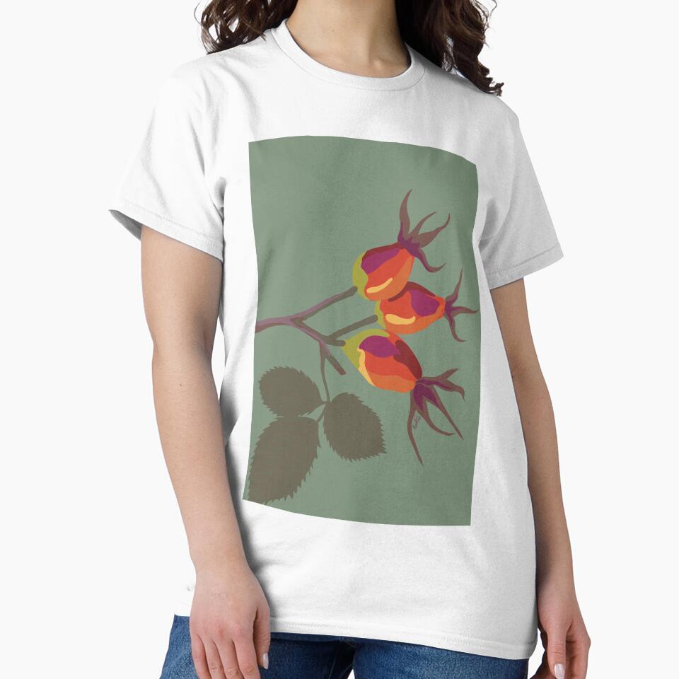 Rosehip berries – Minimalist illustration by À fleur de forme