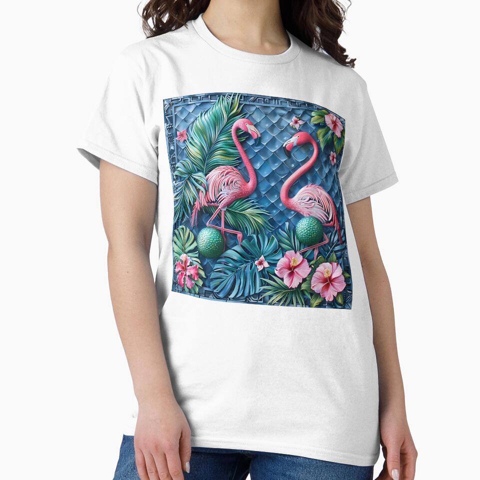 tropical mixed media flamingo flower print by dcrc