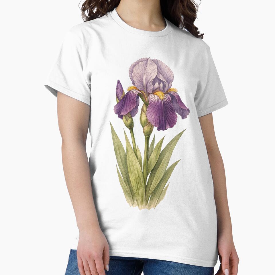 Iris Germanica Vintage Botanical Print - Antique Iris Wall Art by Darlin8888