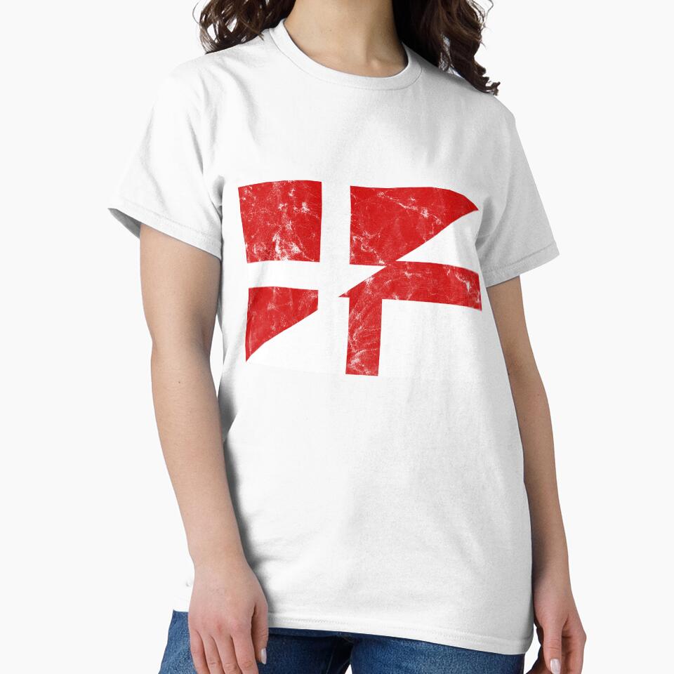 Distressed England Denmark Flag by Carl's Clothing