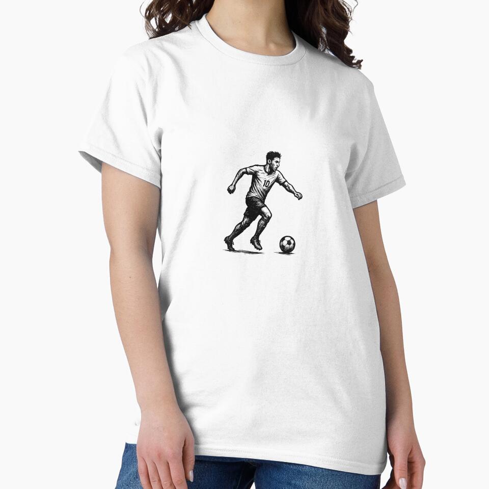Vintage Football Player Illustration – Black and White Soccer Art by edimoraes