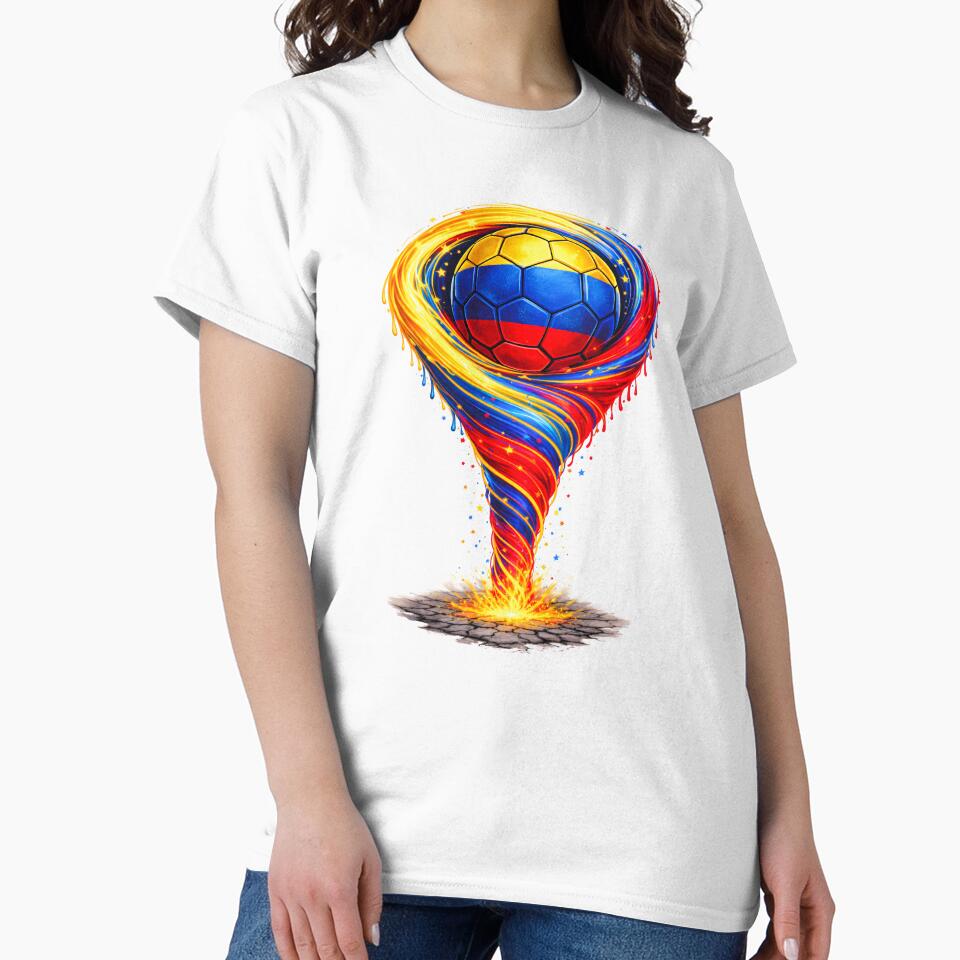 Colombia Soccer Tornado: Yellow Blue Red Vortex Art by FunToTheFullest