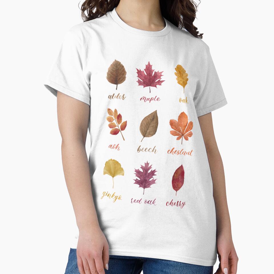 Fall Leaves Chart Watercolour Painting & Calligraphy by floweringwords