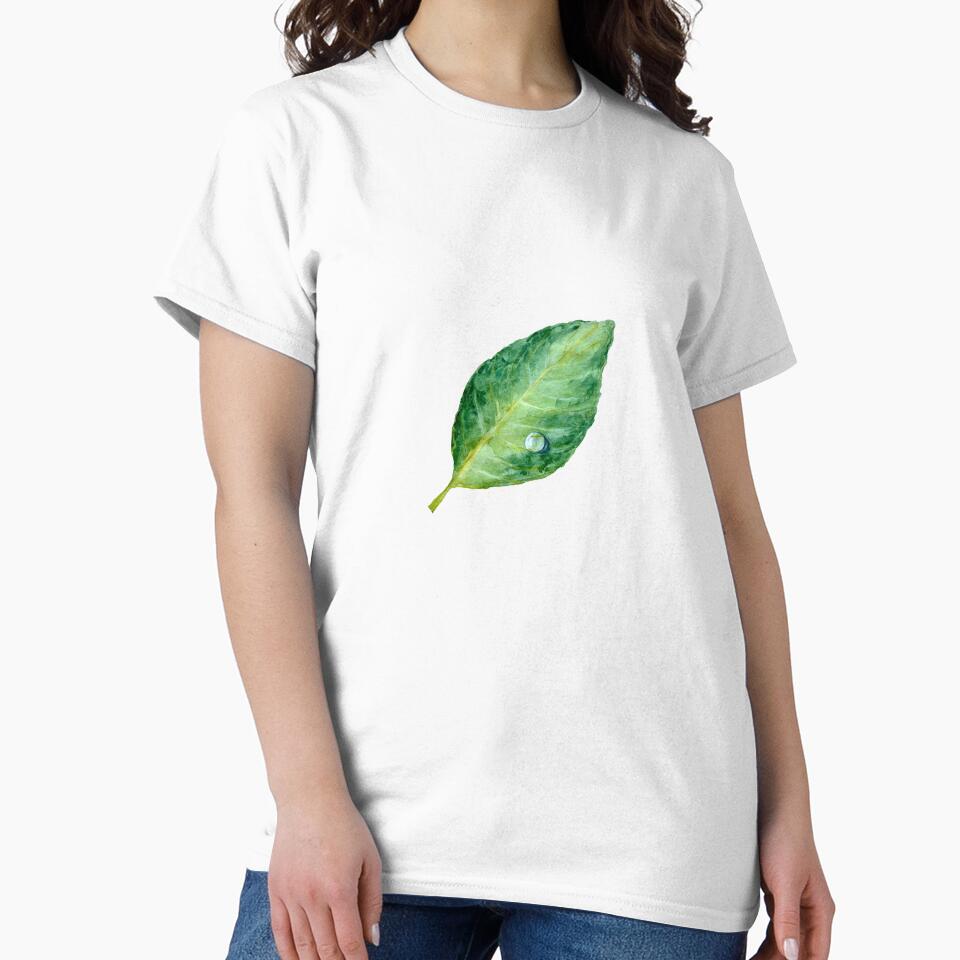 Green leaf single object a watercolor illustration by Yana Mustafina | Boho Soulful Designs