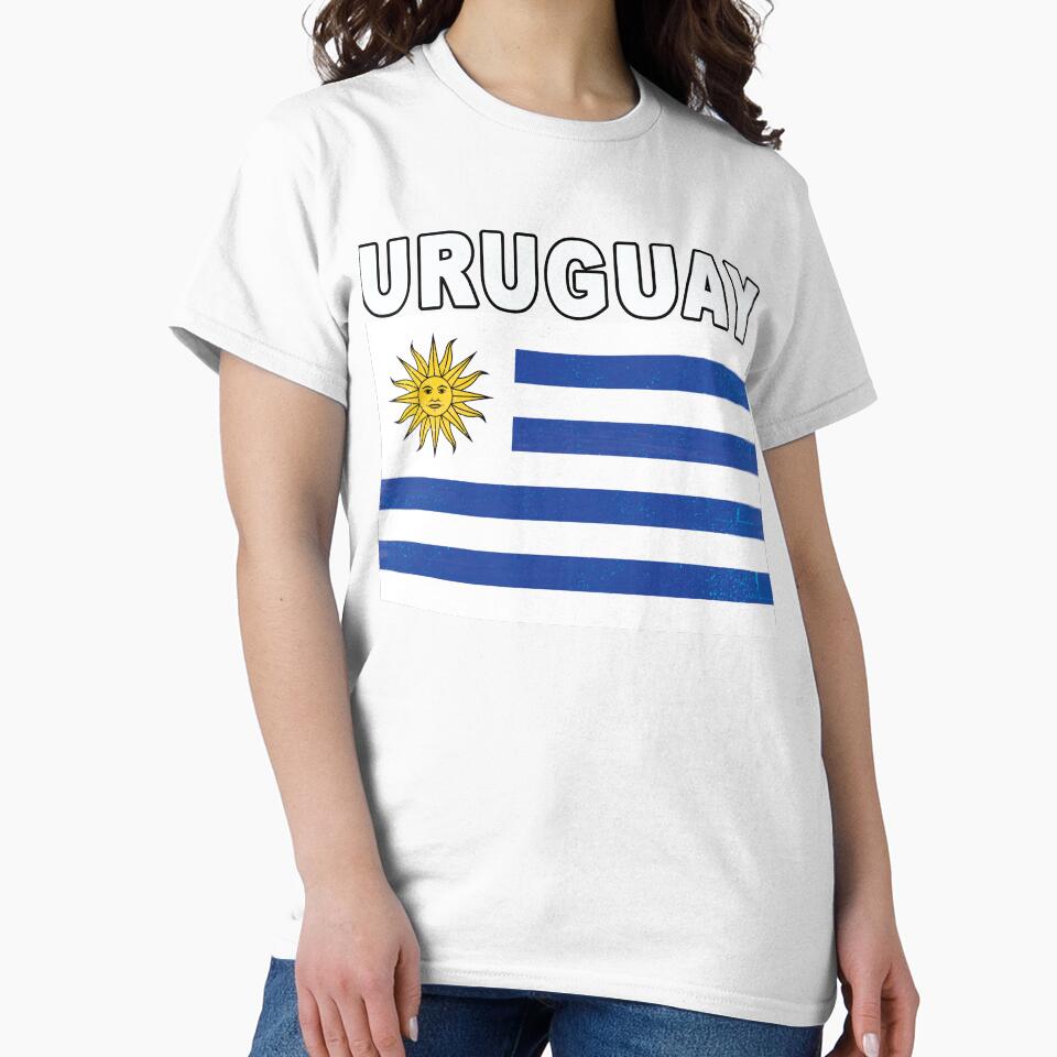 Uruguay National Flag Distressed Classic Design by merchhost